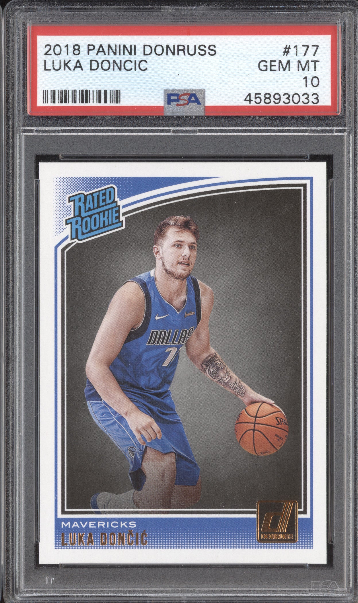 Luka Doncic 2018-19 Panini Donruss 177 RC PSA 10