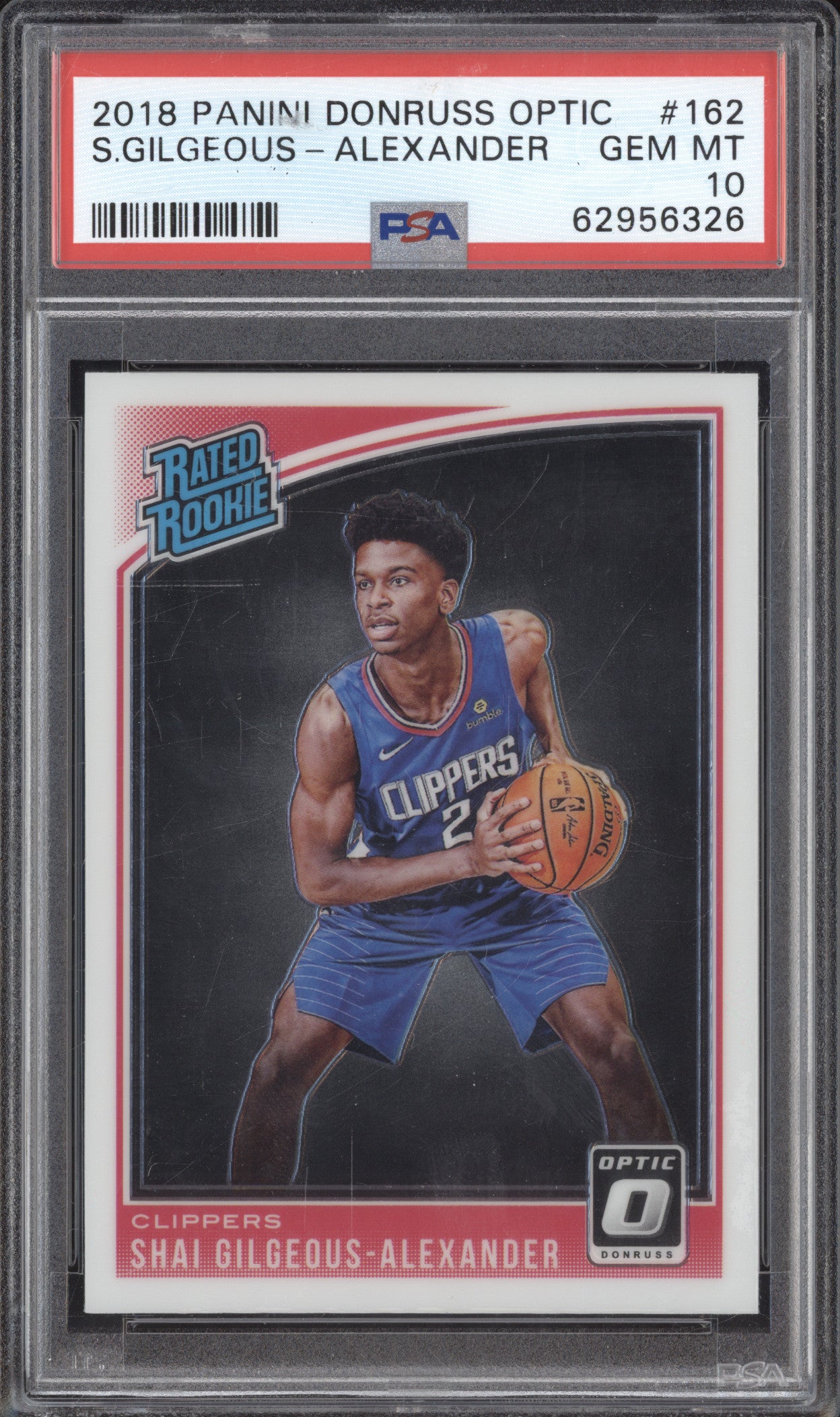 Shai Gilgeous-Alexander 2018-19 Panini Donruss Optic 162 RC PSA 10