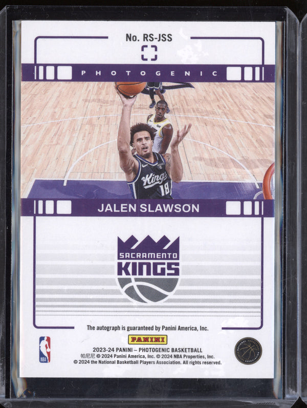 Jalen Slawson 2023-24 Panini Photogenic RS-JSS Rookie Auto Diamond RC 35/75