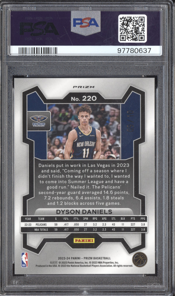 Dyson Daniels 2023-24 Panini Prizm 220 Gold 9/10 PSA 10