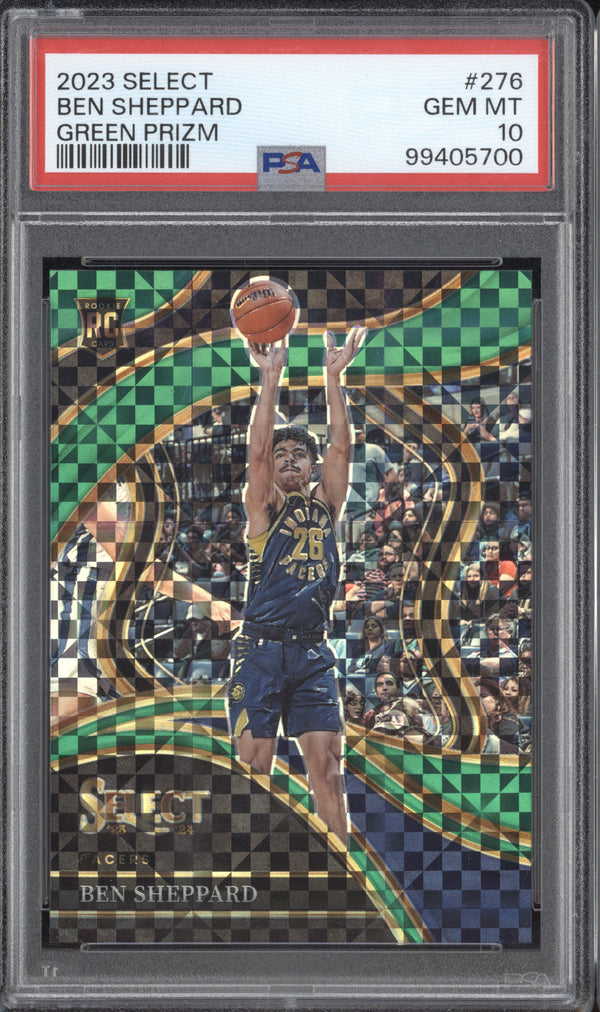 Ben Sheppard 2023-24 Panini Select 276 Green Prizm 2/5 PSA 10