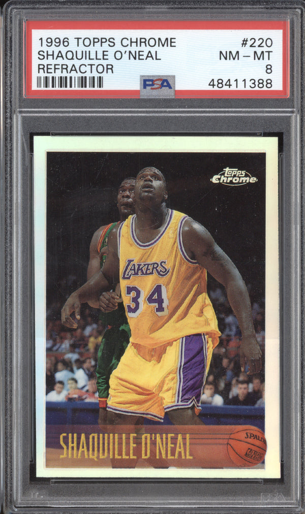 Shaquille O'Neal 1996-97 Topps Chrome 220 Refractor PSA 8