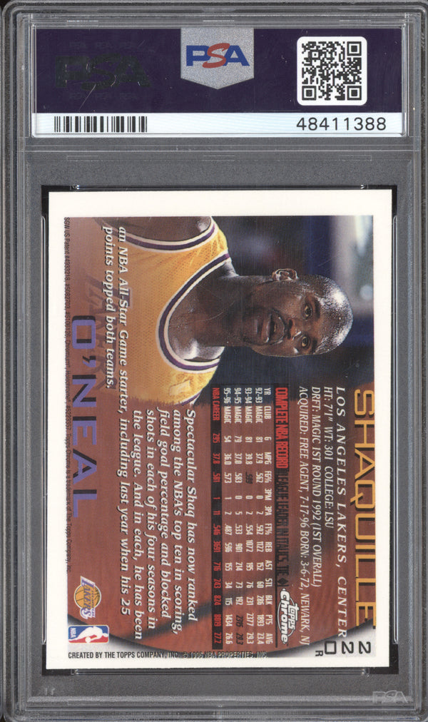 Shaquille O'Neal 1996-97 Topps Chrome 220 Refractor PSA 8