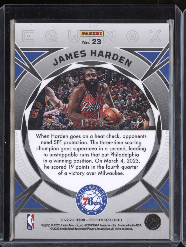 James Harden 2022-23 Panini Obsidian 23 Equinox Green 18/25