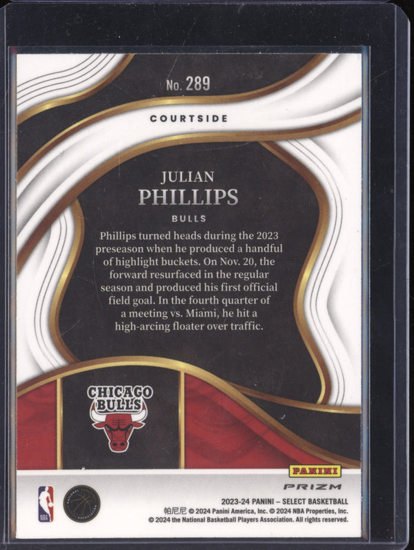 Julian Phillips 2023-24 Panini Select 289 Green Flash Courtside RC