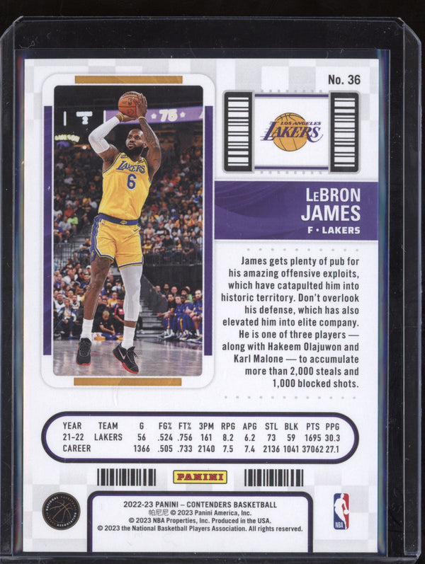 LeBron James 2022-23 Panini Contenders 36 Game 7 Ticket 5/7