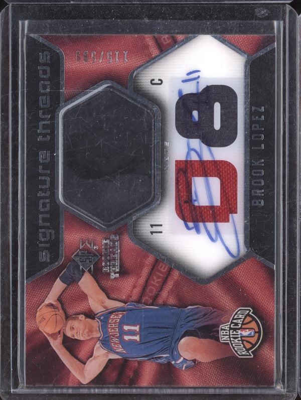 Brook Lopez 2008-09 Upper Deck Rookie Threads Signature Threads Auto Mem RC /599