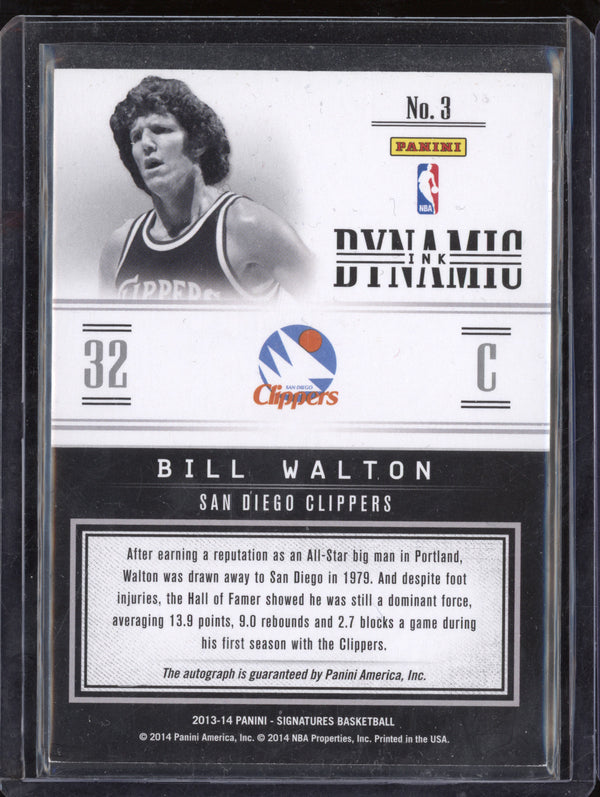 Bill Walton 2013-14 Panini Signatures 3 Dynamic Ink Auto 9/35