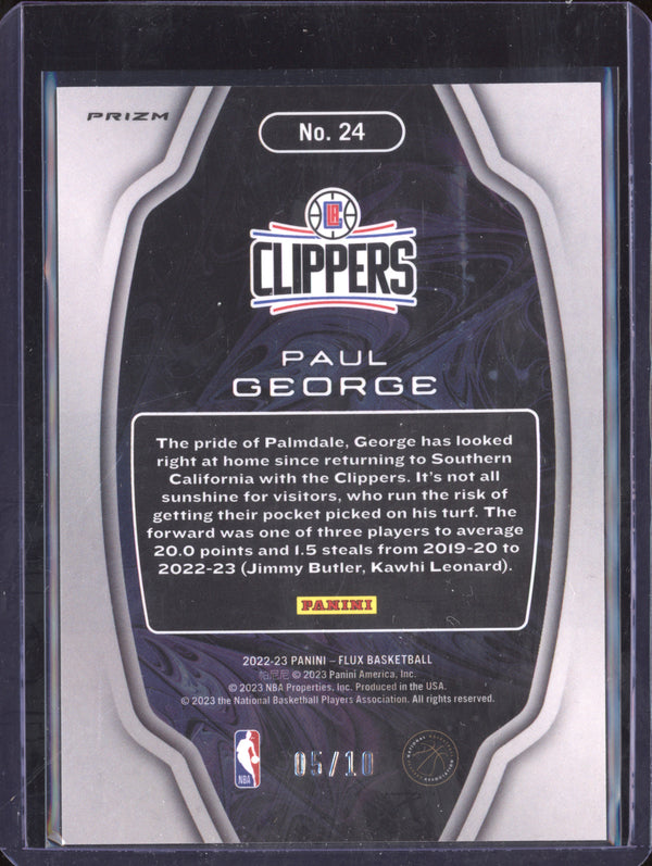 Paul George 2022-23 Panini Flux 24 Titan Gold 5/10