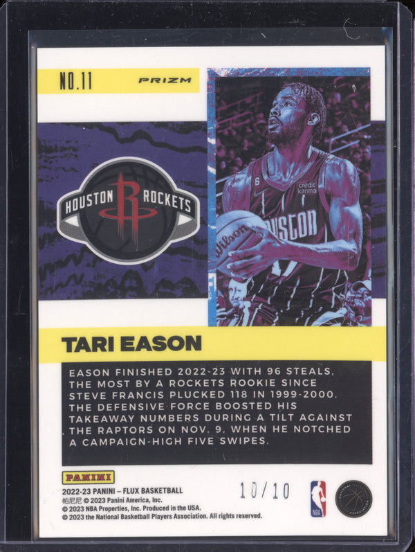 Tari Eason 2022-23 Panini Flux 11 Freshman Year Gold Cracked Ice RC 10/10