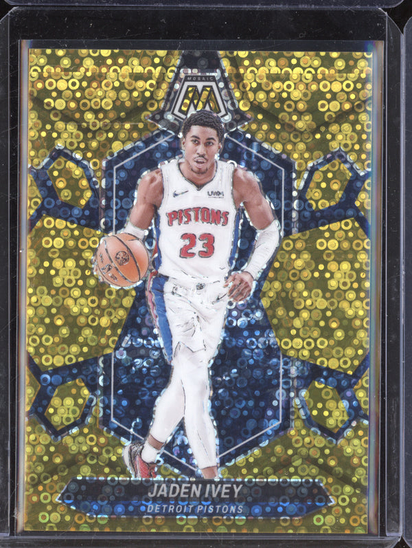 Jaden Ivey 2023-24 Panini Mosaic 137 Fast Break Gold 7/10