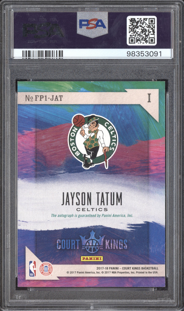 Jayson Tatum 2017-18 Panini Court Kings FP1-JAT Fresh Paint 1 Auto RC PSA 9/10