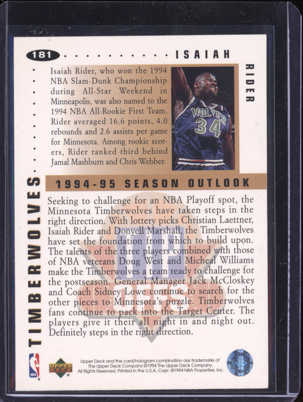 Isaiah Rider 1994 Upper Deck Collectors Choice 181 Tip Offs