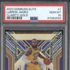 LeBron James 2023 Panini Donruss Elite 1 Clarity Gold 3/10 PSA 10