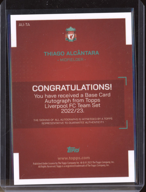 Thiago Alcantara 2023 Topps Liverpool Team Set AU-TA Auto