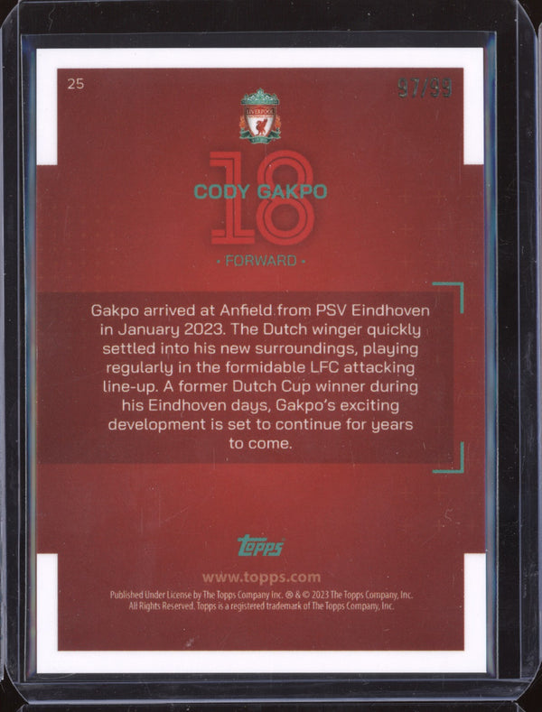 Cody Gakpo 2023 Topps Liverpool Team Set 25 Pink 97/99