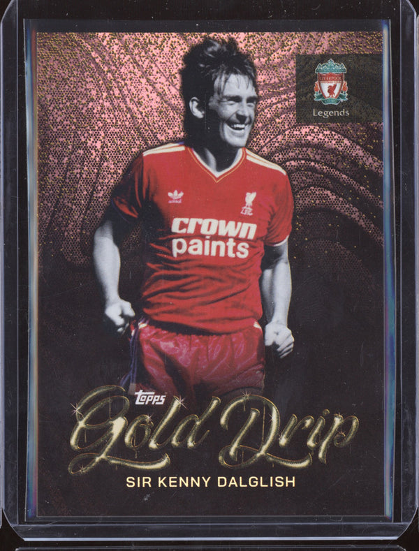 Sir Kenny Dalglish 2023 Topps Liverpool Team Set 47 Gold Drip Pink 97/99