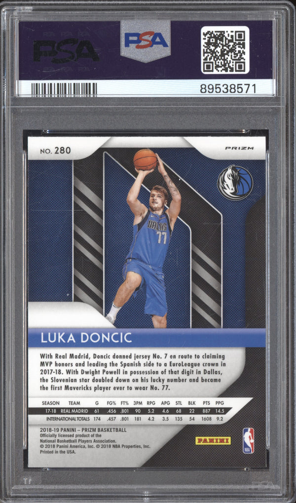 Luka Doncic 2018-19 Panini Prizm 280 Green Prizm RC PSA 10