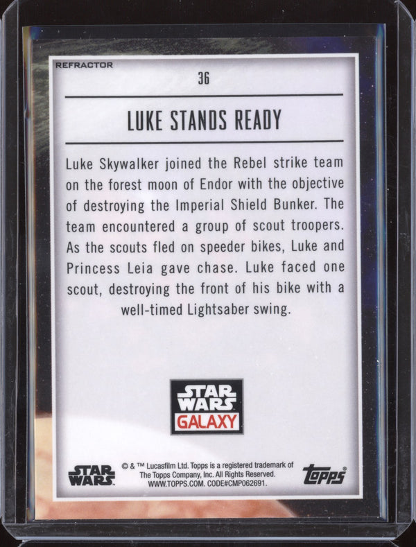 Luke Stands Ready 2023 Topps Chrome Star Wars Galaxy 36 Refractor