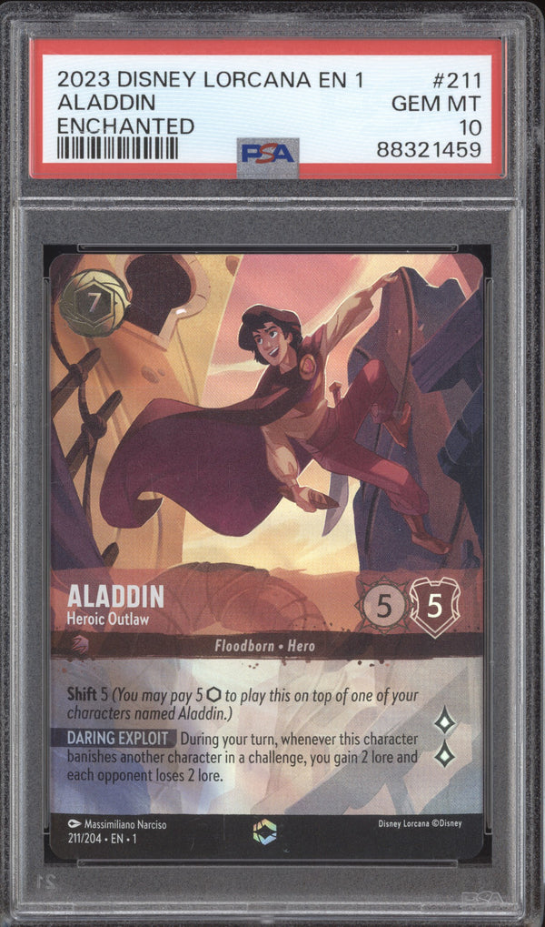 Aladdin 2023 Disney Lorcana EN 1 211 Enchanted PSA 10