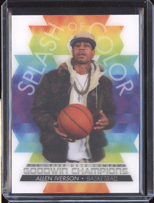 Allen Iverson 2022 Upper Deck Goodwin Champions LS-AI Splash of Color