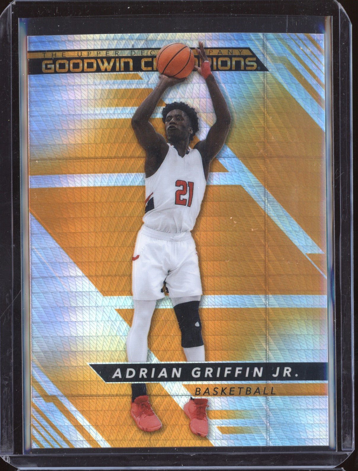 Adrian Griffin Jr. 2022 Upper Deck Goodwin Champions GP-AG Platinum High Orange Prism 323/499