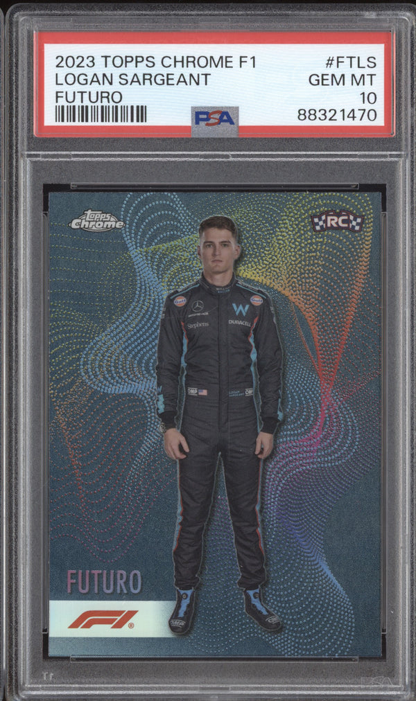 Logan Sargeant 2023 Topps Chrome F1 FT-LS Futuro RC PSA 10