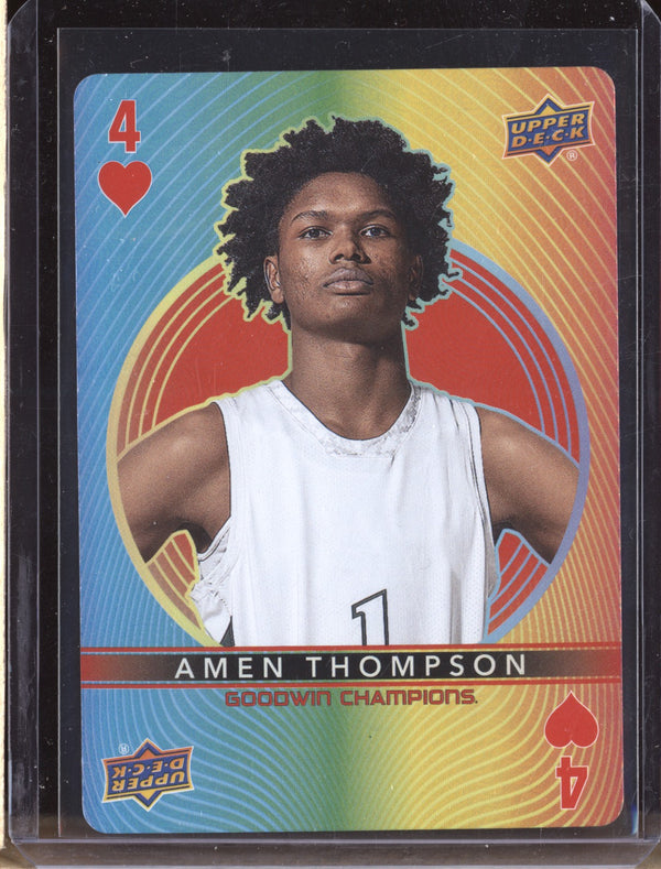 Amen Thompson 2022 Upper Deck Goodwin Champions 4 Playing Cards