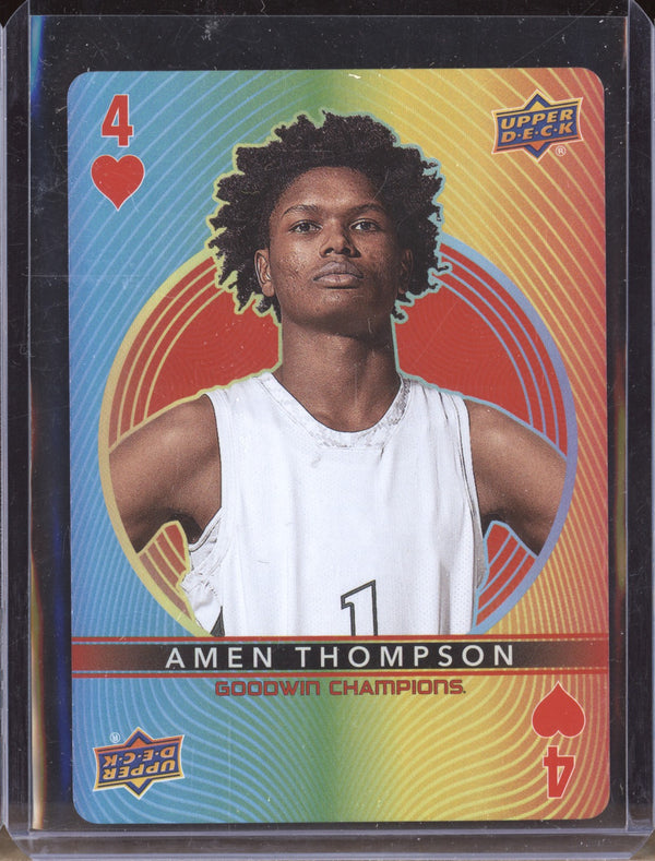 Amen Thompson 2022 Upper Deck Goodwin Champions 4 Playing Cards