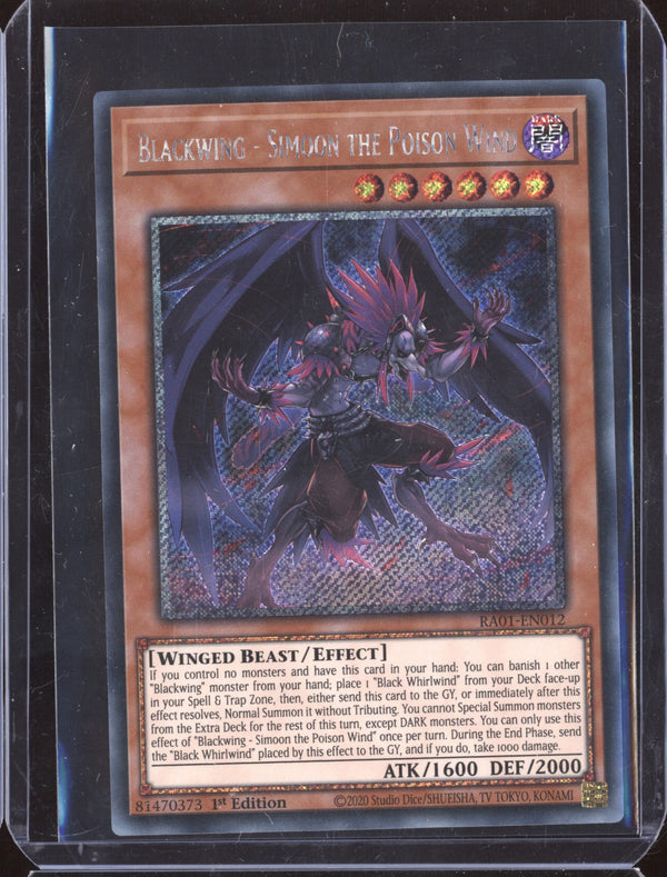 Blackwing - Simoon the Poison Wind 2023 Yu-Gi-Oh! 25th  RA01-EN012 Platinum Secret Rare