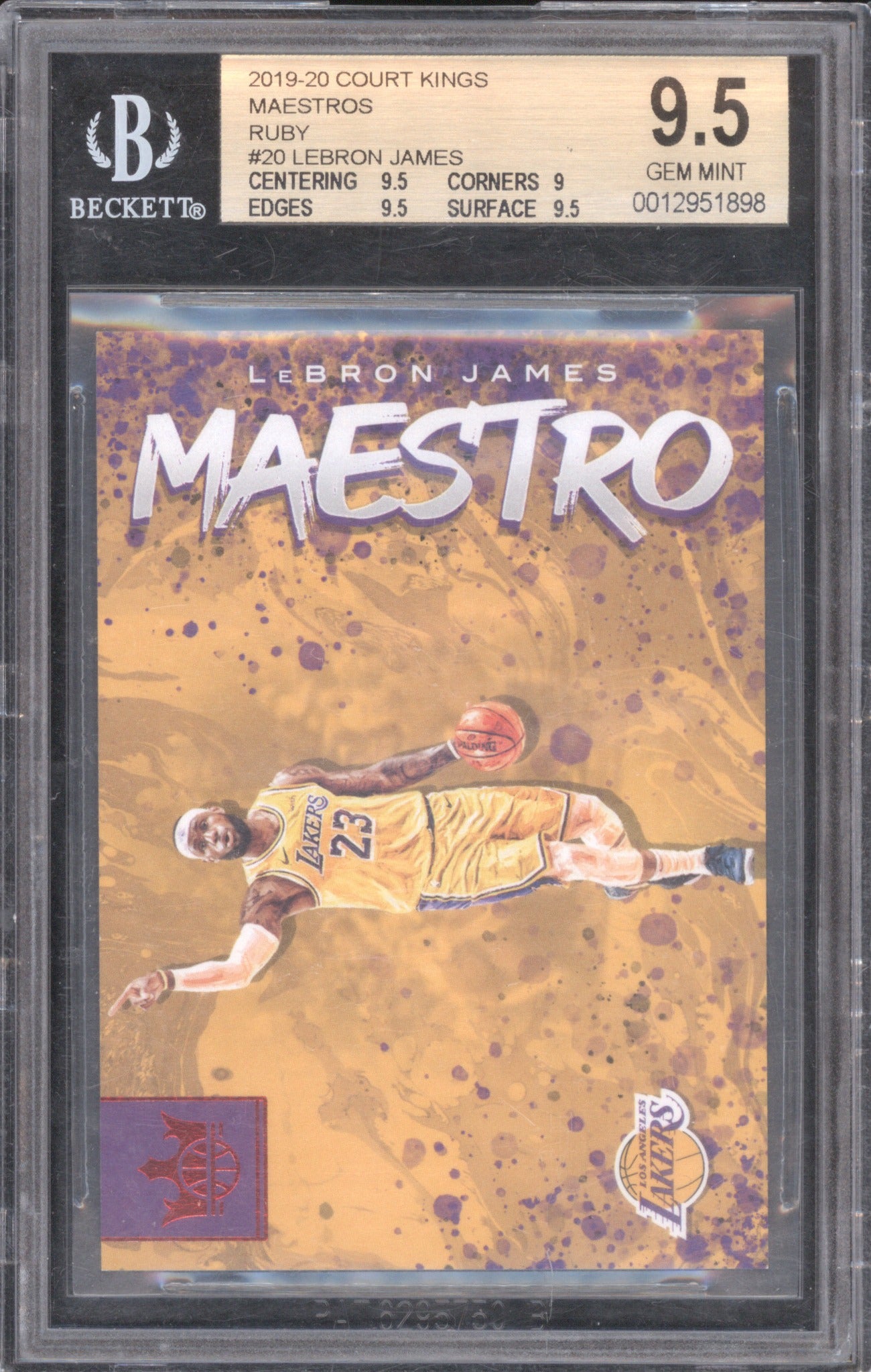 LeBron James 2019 Panini Court Kings #20 Maestros BGS 9.5 Ruby 142/149