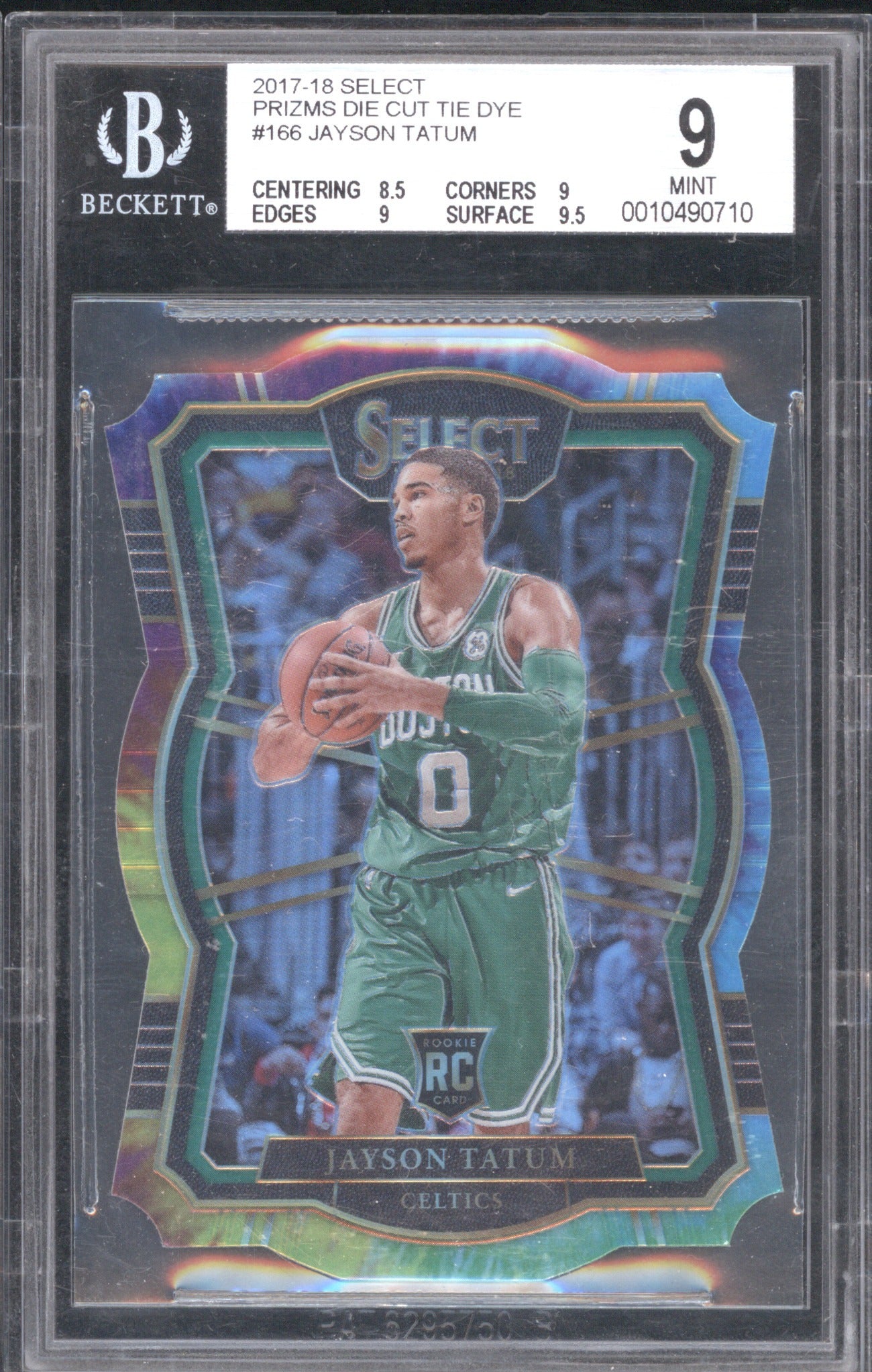 Jayson Tatum 2017 Panini Select #166 Prizms Die Cut Tie Dye RC /25