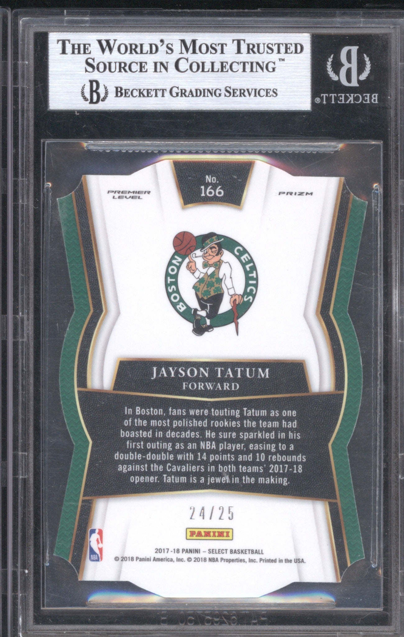 Jayson Tatum 2017 Panini Select #166 Prizms Die Cut Tie Dye RC /25