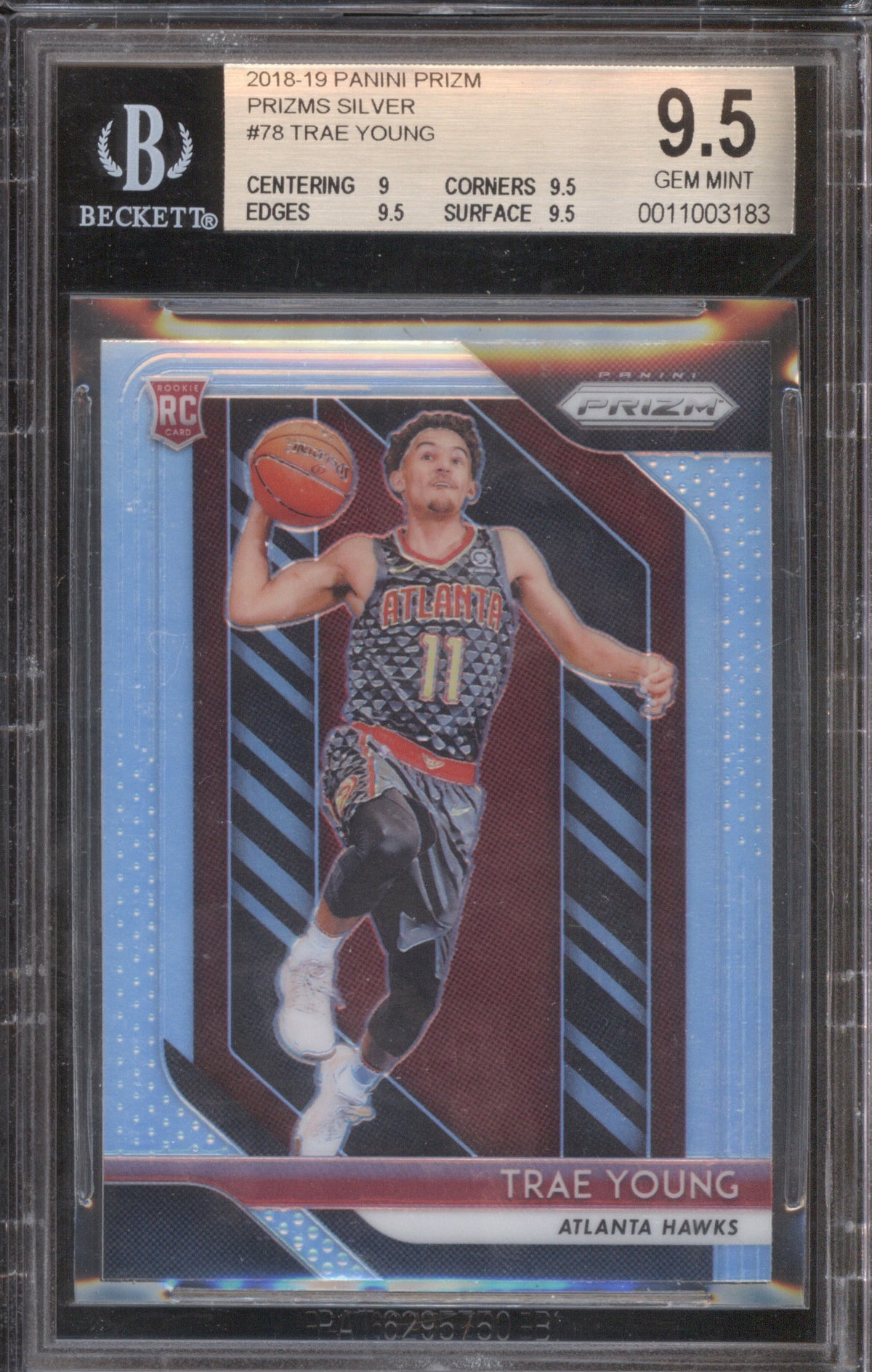 2018 Panini Prizm Trae Young Silver Prizm Rookie 78 BGS 9.5