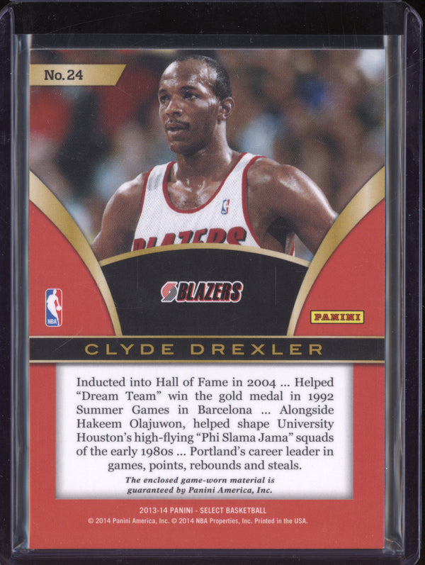 Clyde Drexler 2013-14 Panini Select 24 Select Swatches Jersey