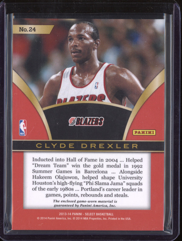 Clyde Drexler 2013-14 Panini Select 24 Select Swatches Jersey