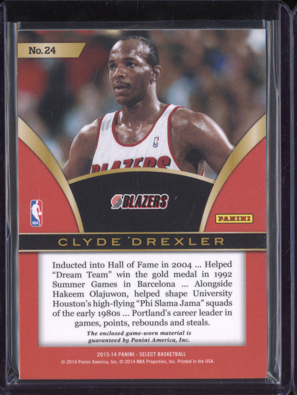 Clyde Drexler 2013-14 Panini Select 24 Select Swatches Jersey