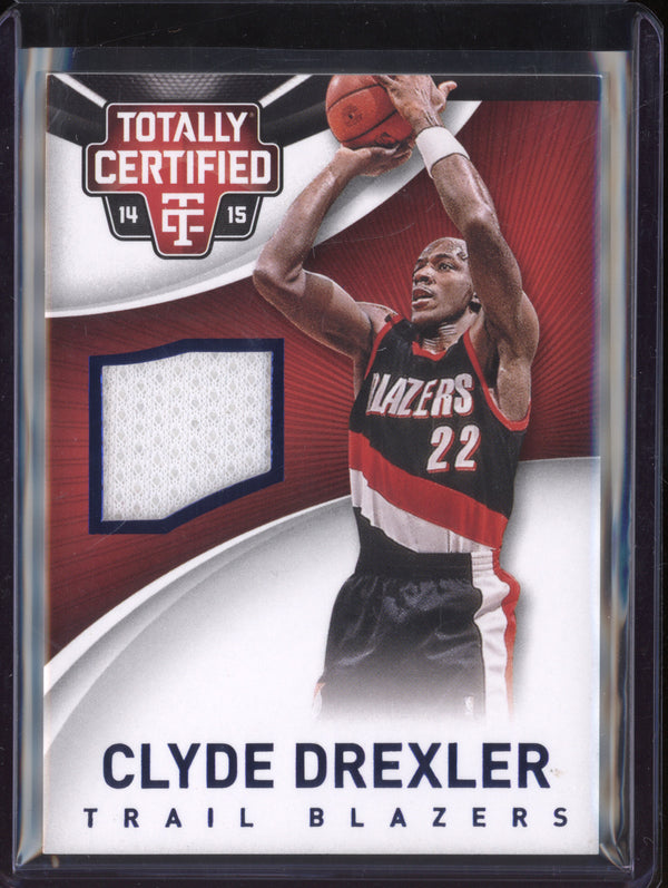 Clyde Drexler 2014-15 Panini Totally Certified 19 Blue Jersey 146/199