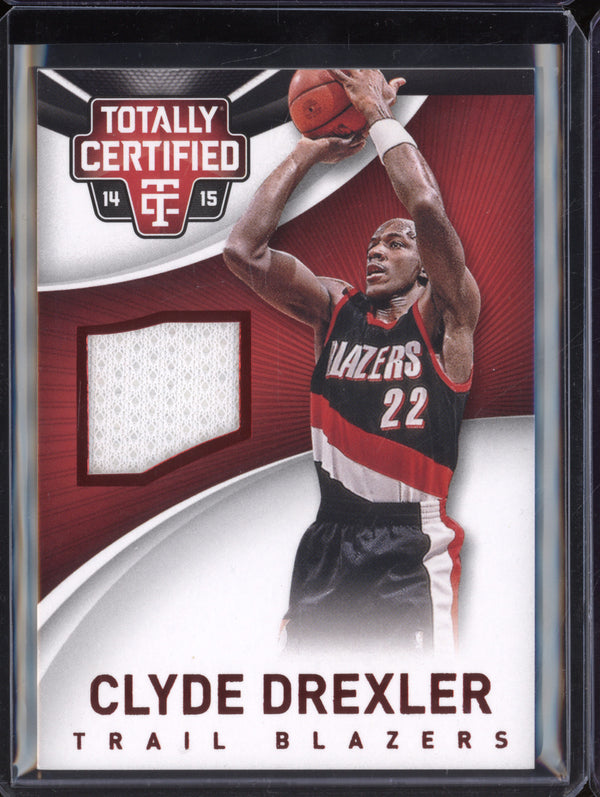 Clyde Drexler 2014-15 Panini Totally Certified 19 Red Jersey 34/249