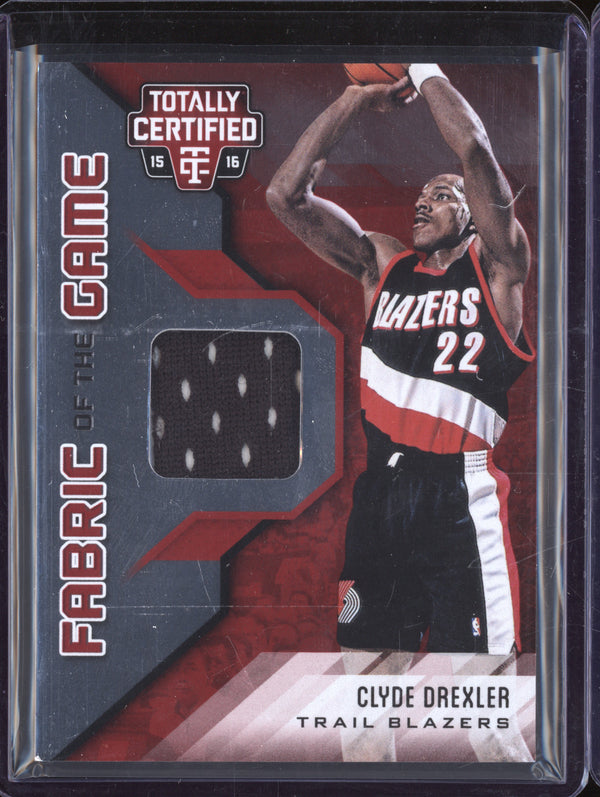 Clyde Drexler 2015-16 Panini Totally Certified Fabric of the Game Jersey 38/99