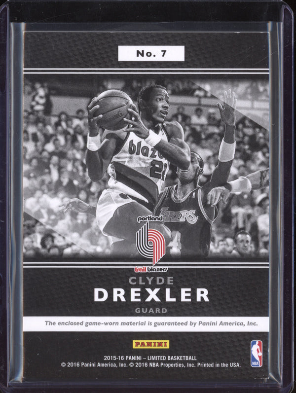 Clyde Drexler 2015-16 Panini Limited 7 Decade Dominance Jersey 20/149