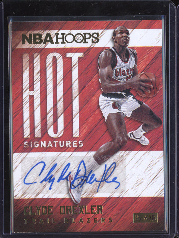 Clyde Drexler 2015-16 Panini Hoops HS-CD Hot Signatures Auto