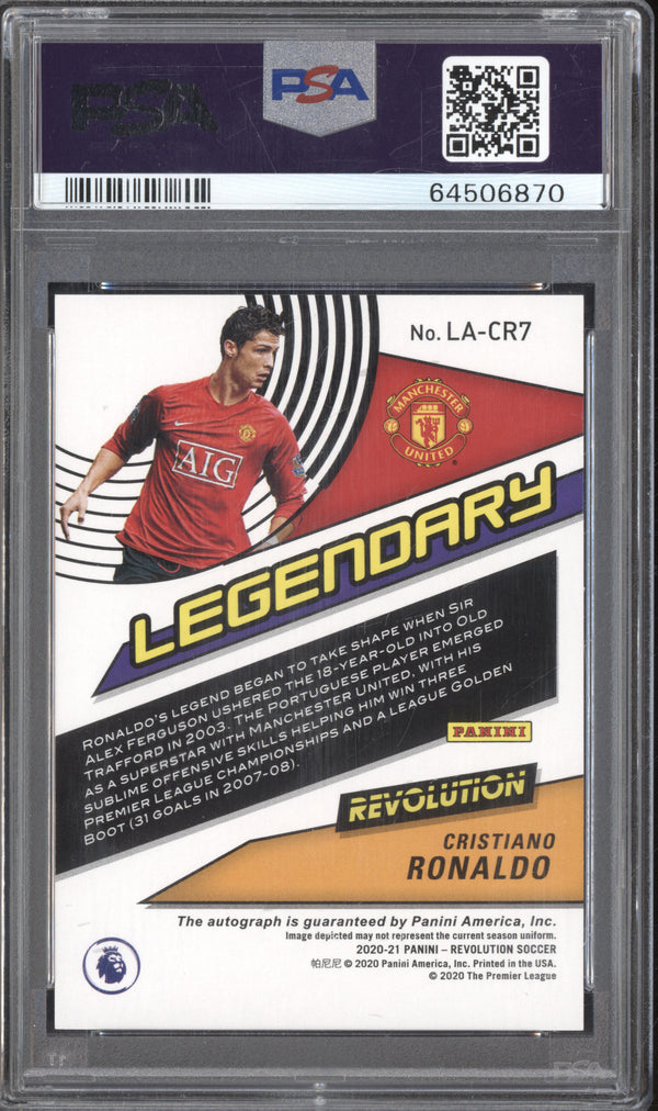 Cristiano Ronaldo 2020 Panini Revolution Premier League Legendary Auto RC PSA 10