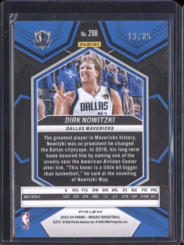 Dirk Nowtizki 2023-24 Panini Mosaic 298 Blue Fast Break 19/85