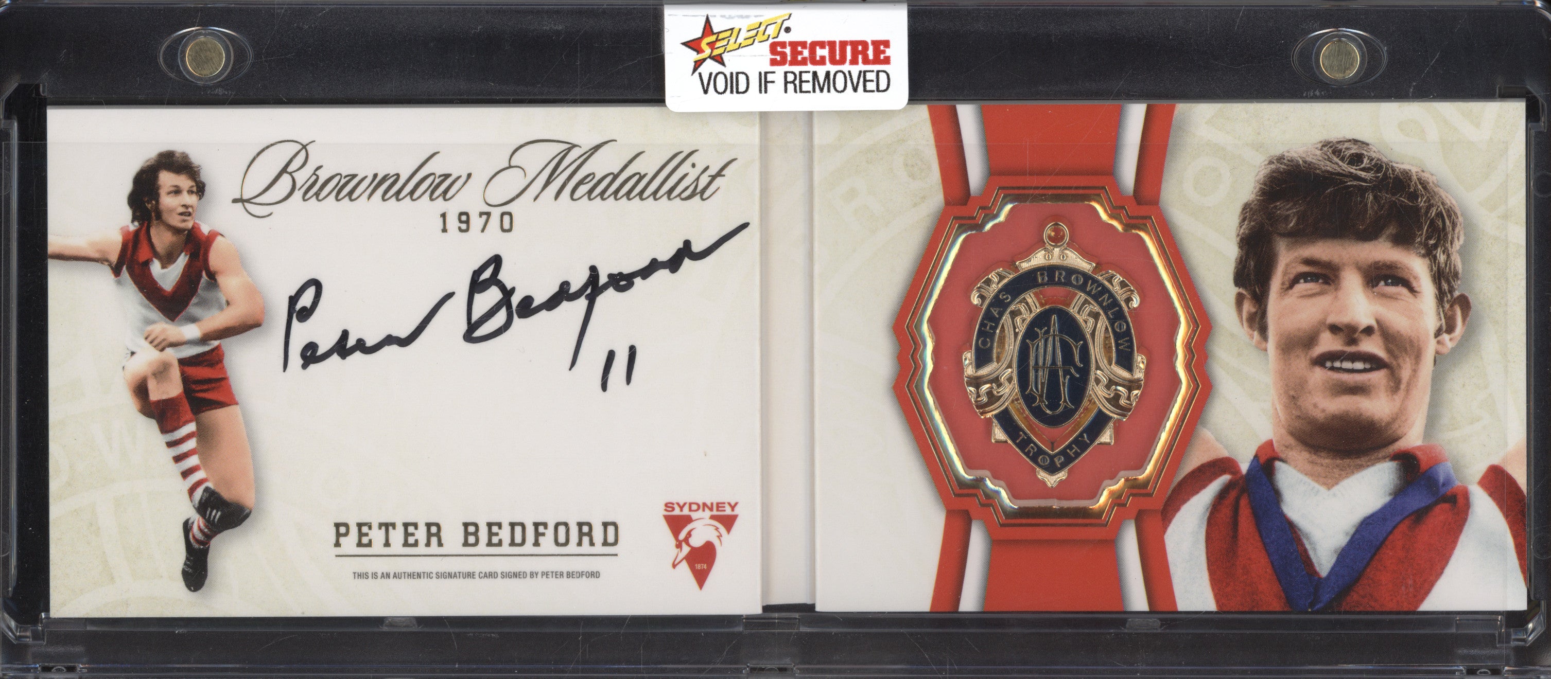 Peter Bedford 2024 Select Brownlow Medallist 1970 Booklet Signature 54/150