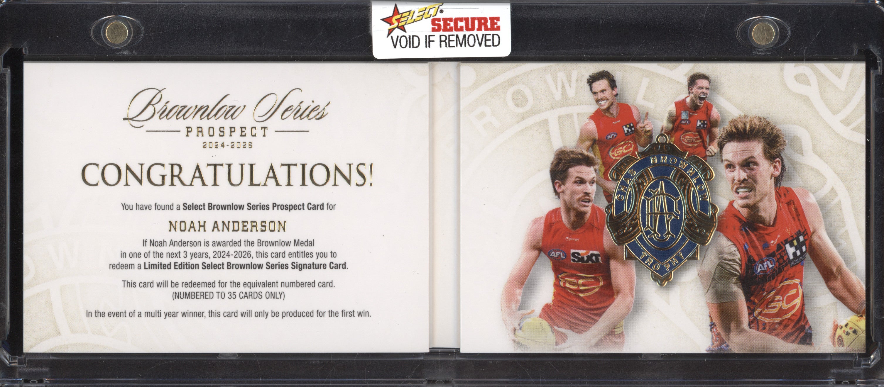 Noah Anderson 2024 Select Brownlow Medallist 2024-26 Prospect Booklet 4/35