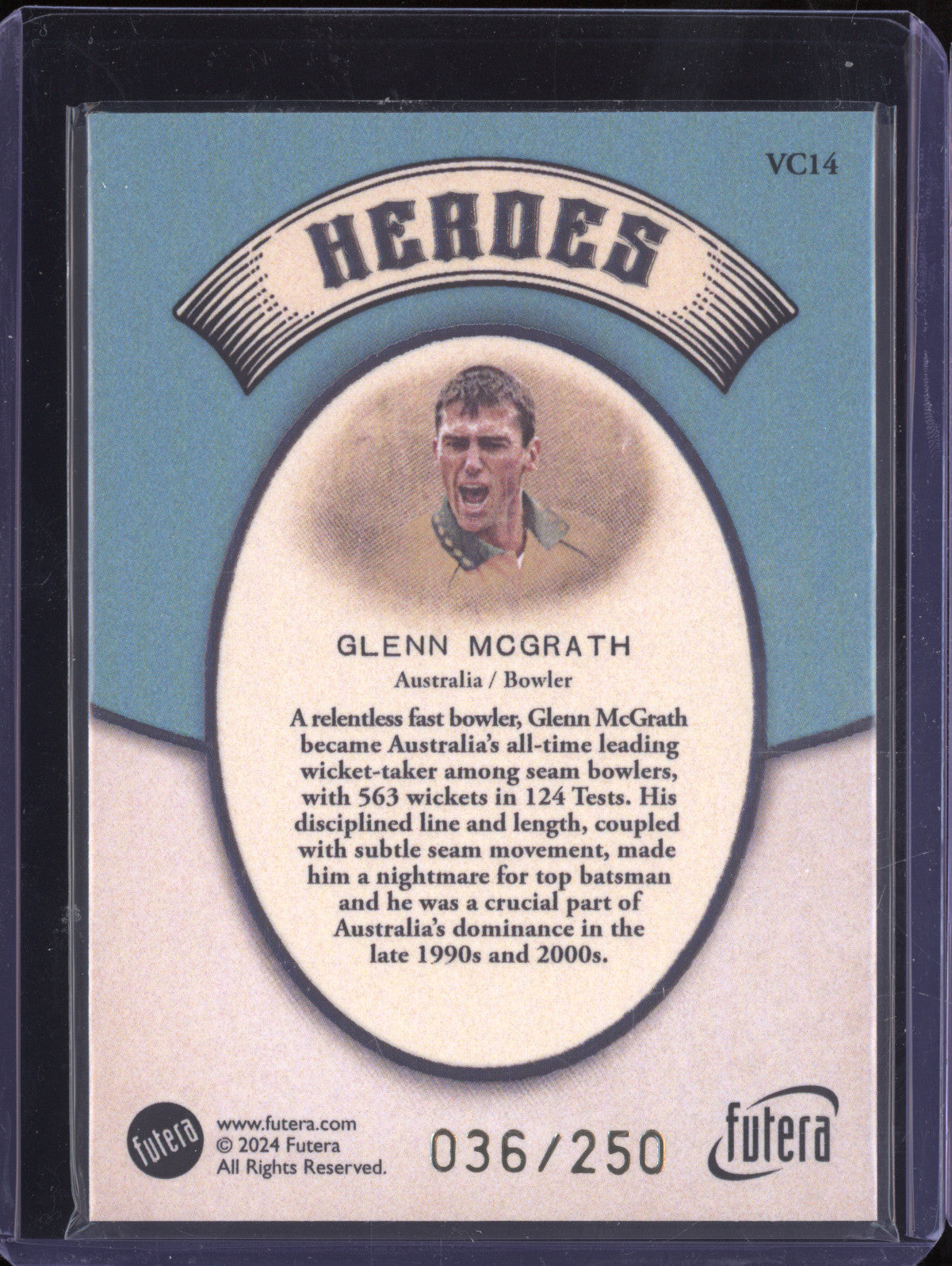 Glenn McGrath 2024 Futera Vintage Cricket VC14 Heroes 36/250