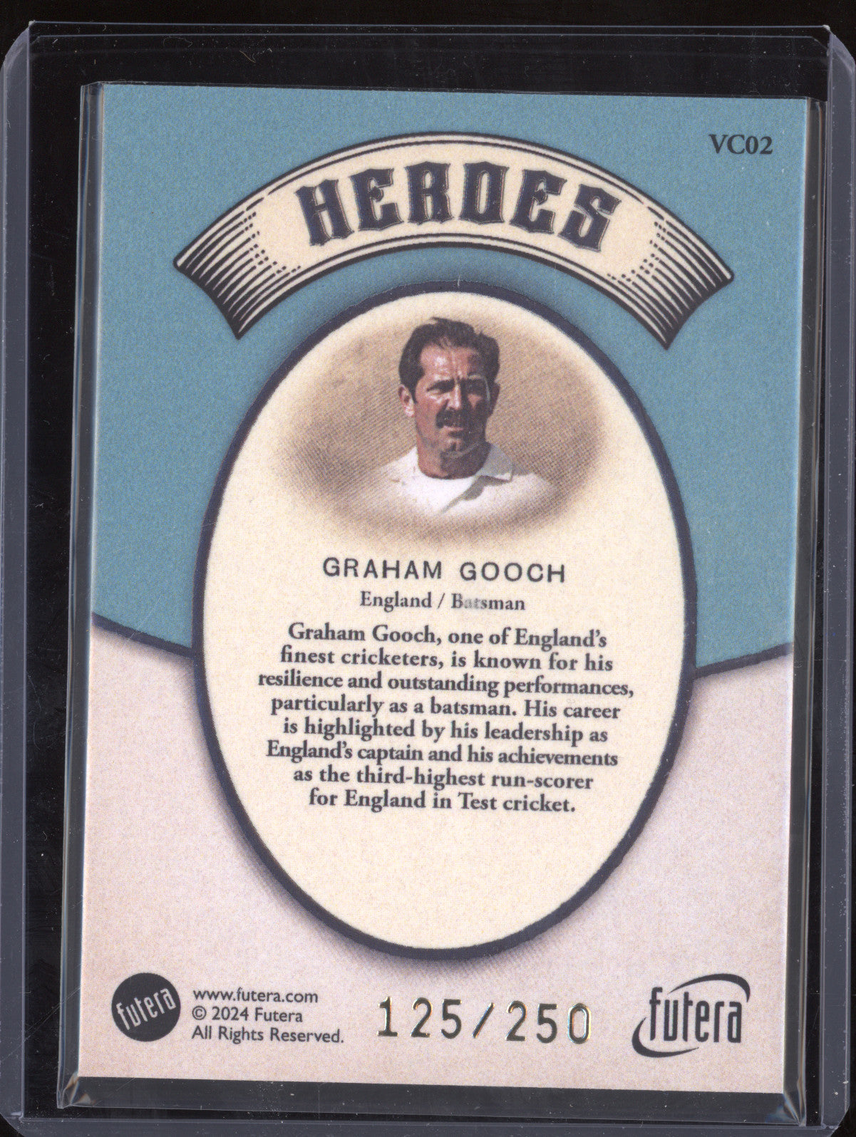 Graham Gooch 2024 Futera Vintage Cricket VC02 Heroes 125/250