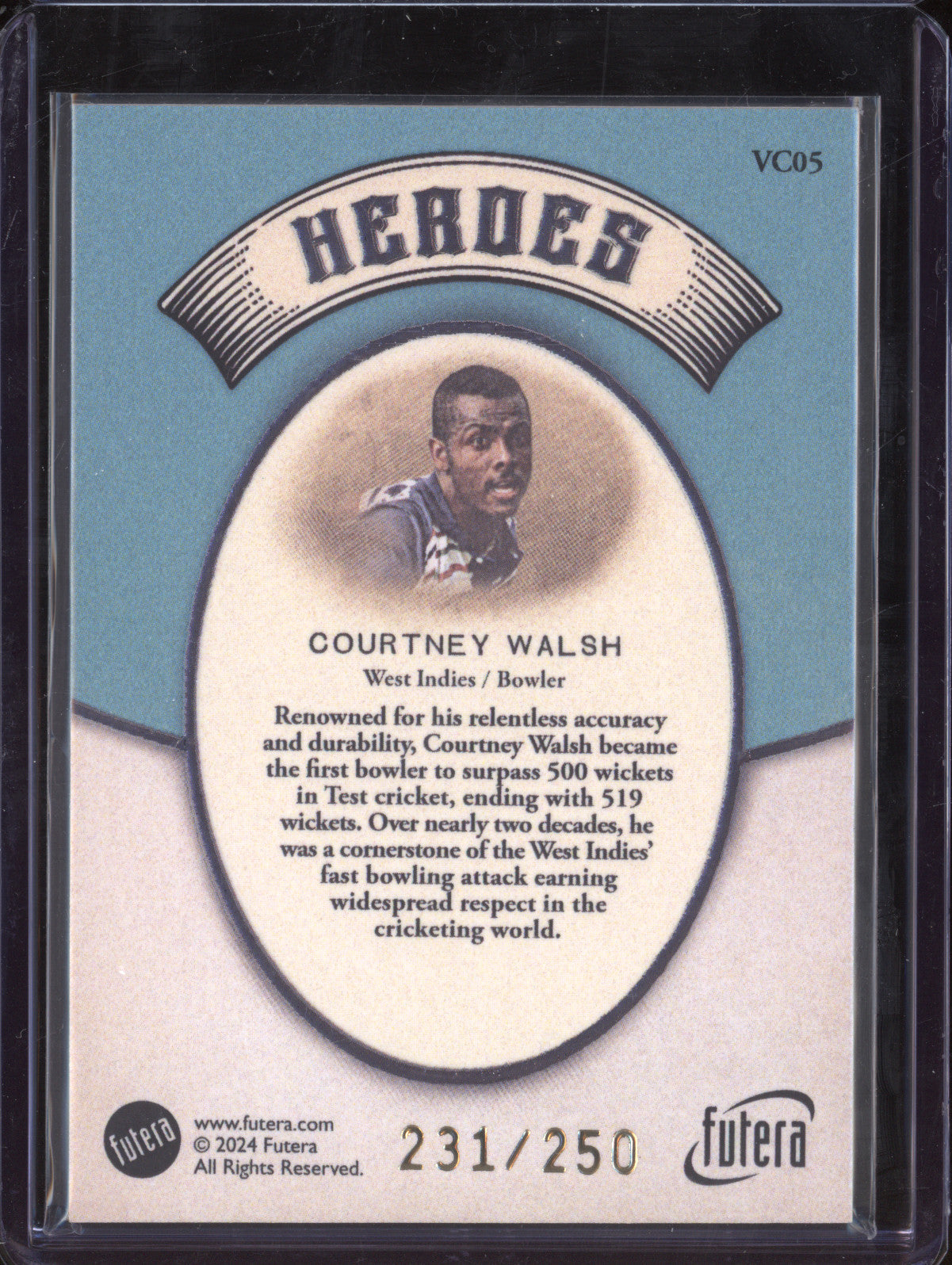 Courtney Walsh 2024 Futera Vintage Cricket VC05 Heroes 231/250