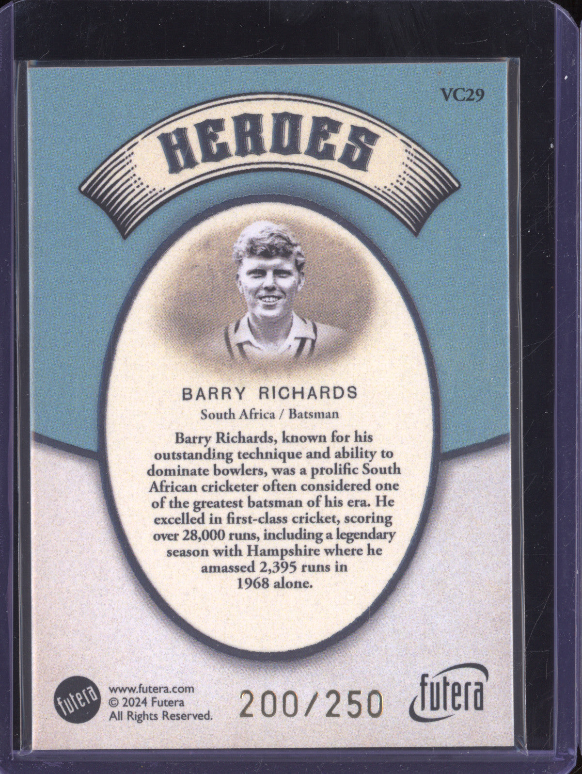 Barry Richards 2024 Futera Vintage Cricket VC29 Heroes 200/250